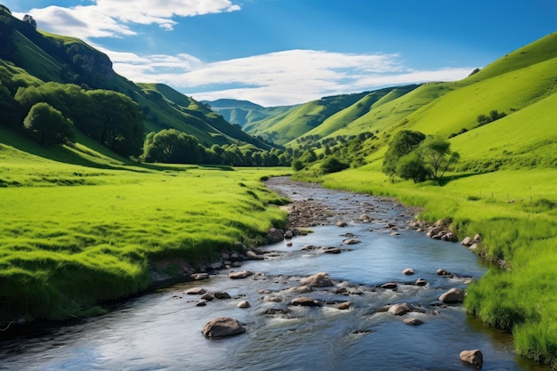 un río que atraviesa un valle