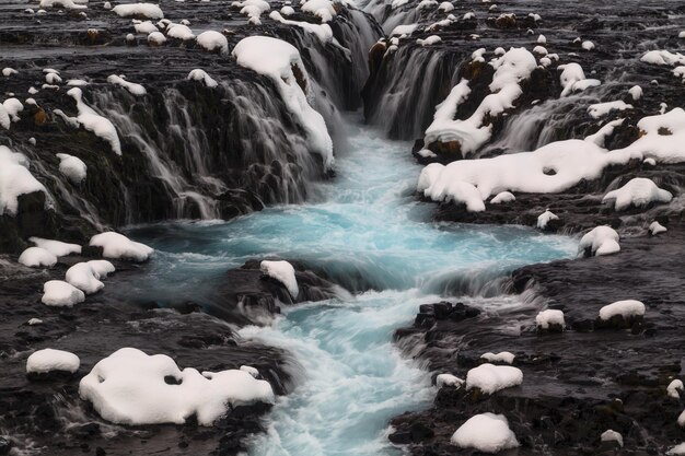 Foto río que fluye a través de las rocas