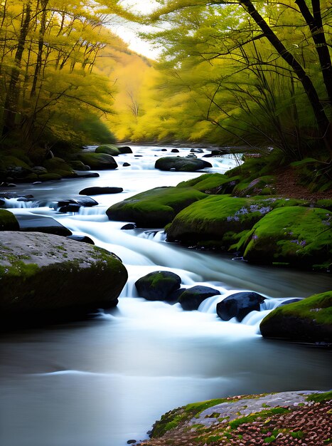 Río realista en primavera alto detalle Neutral