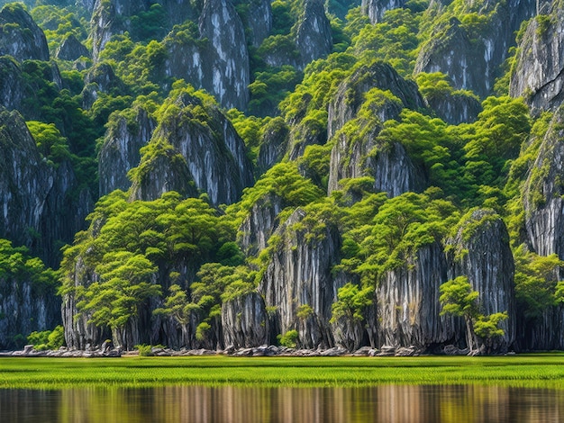 Un río con rocas y árboles en él.