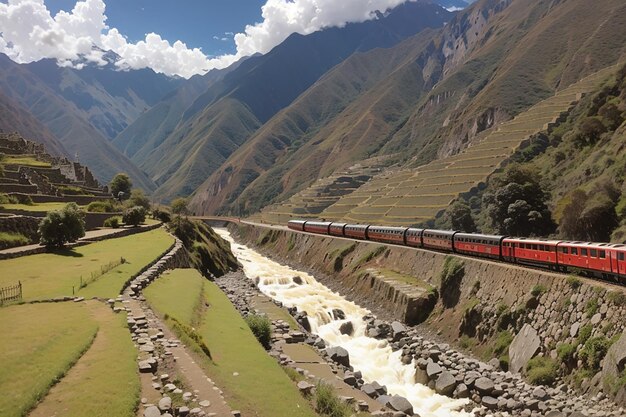 El río Urubamba y el ferrocarril a Machu Picchu