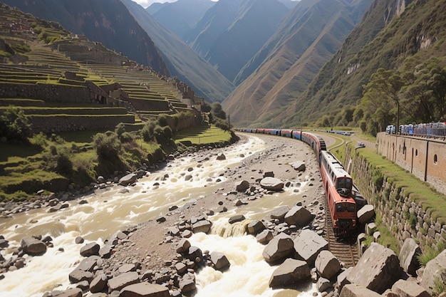 El río Urubamba y el ferrocarril a Machu Picchu