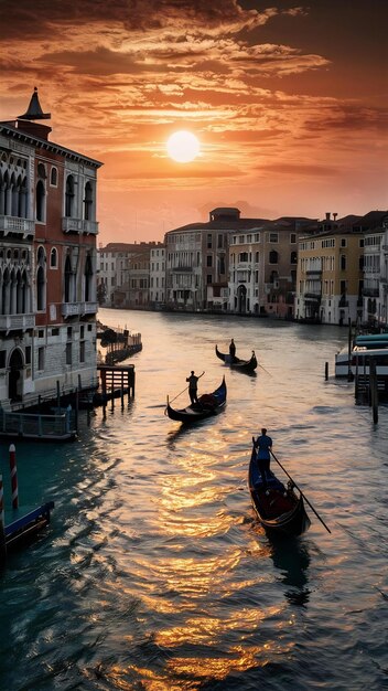 Rio Veneza ao pôr-do-sol