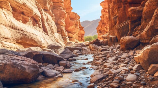 Foto un río en el wadi rum