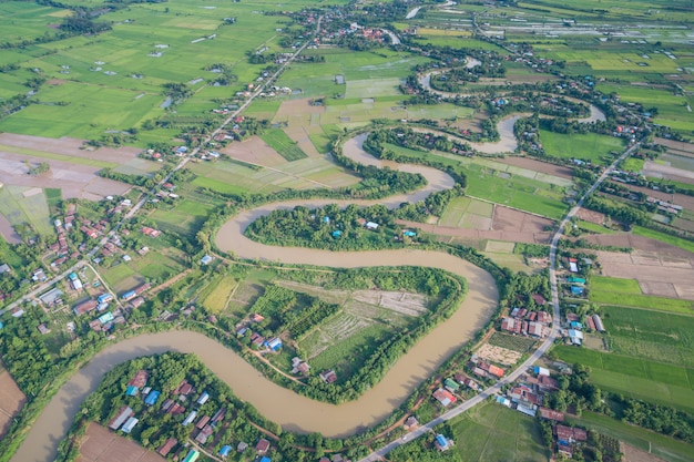 Río Yom en Sukhothai, Tailandia