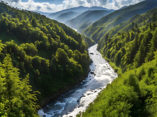 Foto ríos con gargantas de montaña