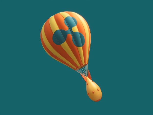 Foto ripple crypto nuclear bomb drop torpedo paracaídas globo 3d ilustración