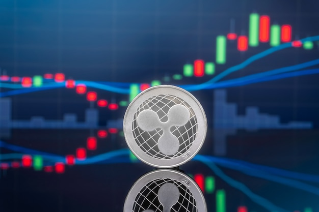 Ripple e cryptocurrency conceito de investimento.