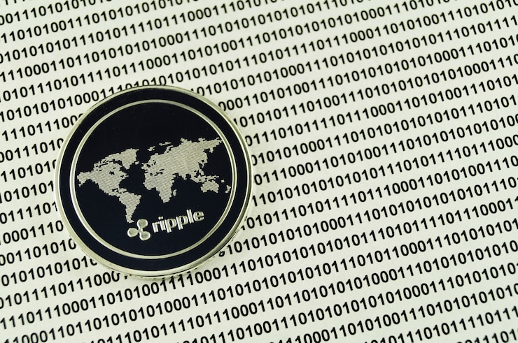 Foto ripple es una forma moderna de intercambio y esta moneda criptográfica.