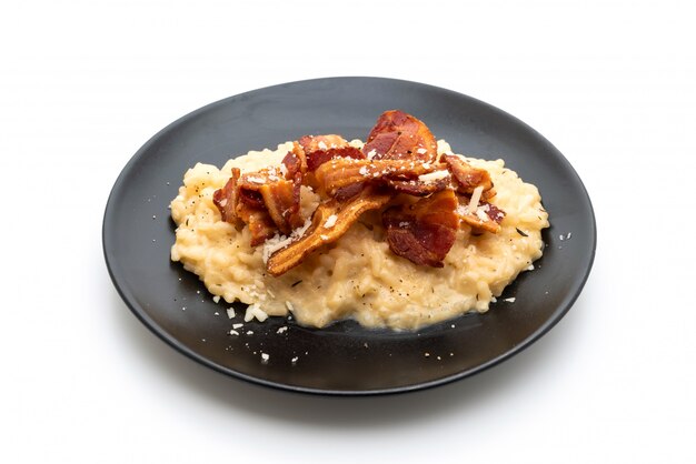 Risoto com bacon crocante