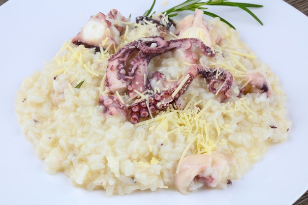 Risoto com polvo