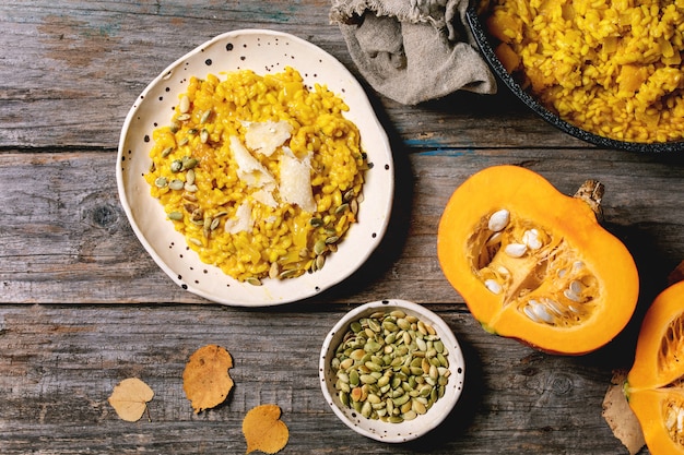 Risoto de abóbora tradicional com ingredientes