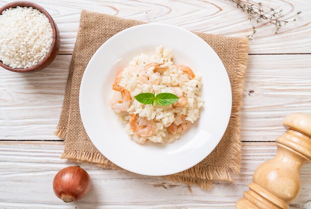 risoto italiano com camarão