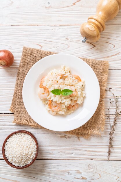 risoto italiano com camarão