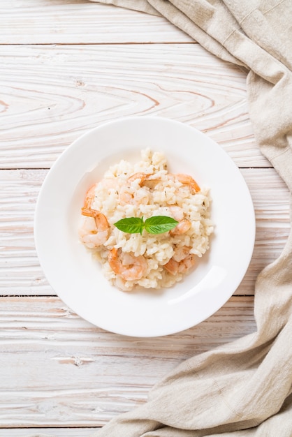 risoto italiano com camarão