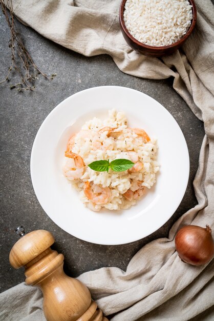 risoto italiano com camarão