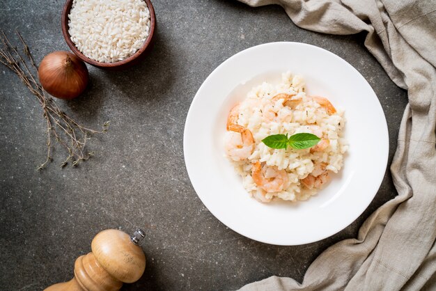 risoto italiano com camarão