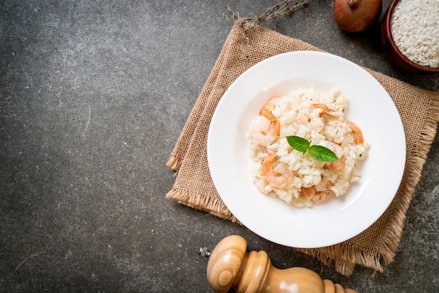 risoto italiano com camarão