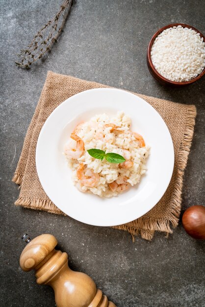 risoto italiano com camarão