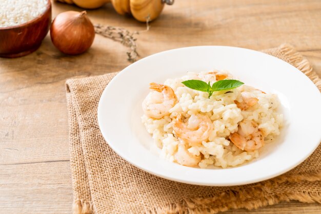 risoto italiano com camarão