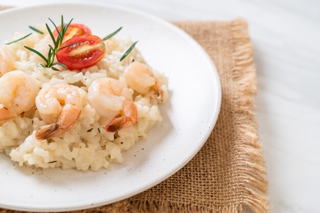 risoto italiano com camarão