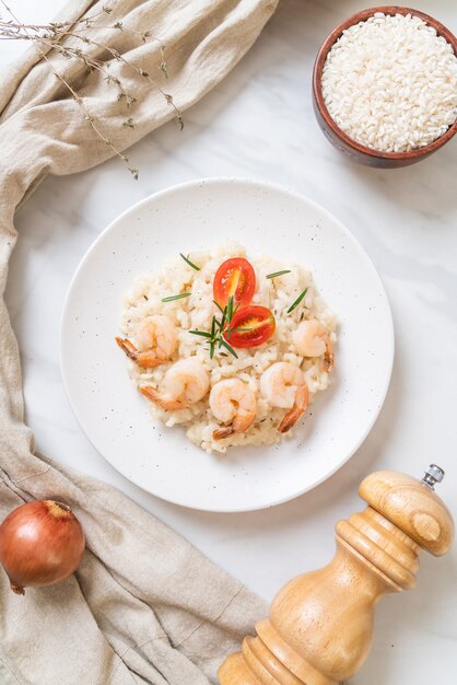 risoto italiano com camarão