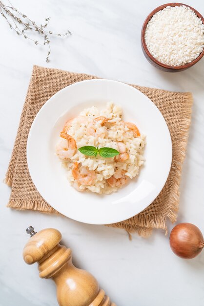 risoto italiano com camarão