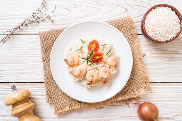 risoto italiano com camarão