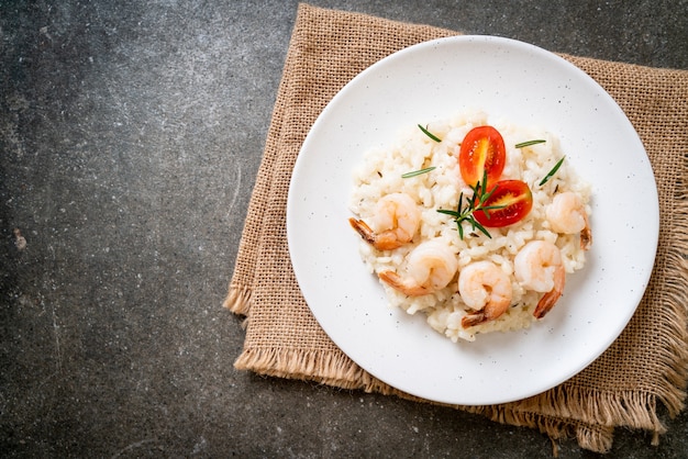 risoto italiano com camarão