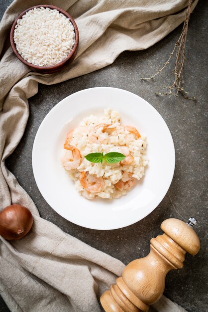 risoto italiano com camarão