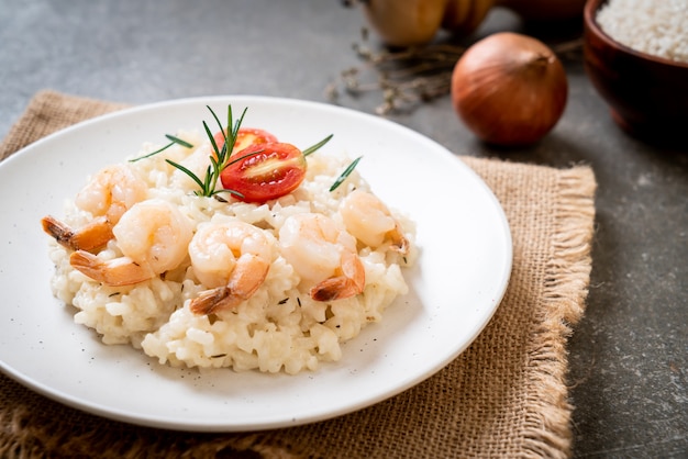 risoto italiano com camarão