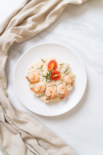 risoto italiano com camarão