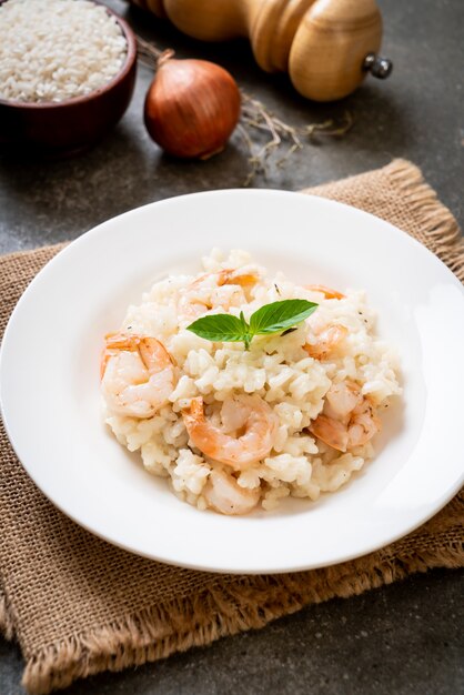 risoto italiano com camarão