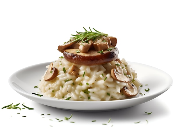 Risotto ai Funghi em fundo branco