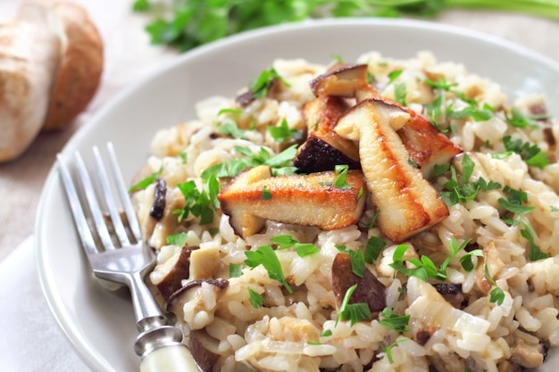 Risotto con champiñones