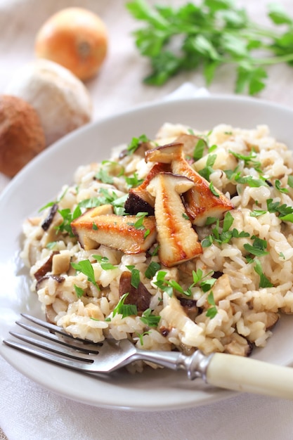 Risotto con champiñones