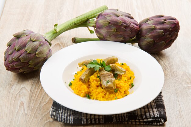 Risotto italiano con artichok.