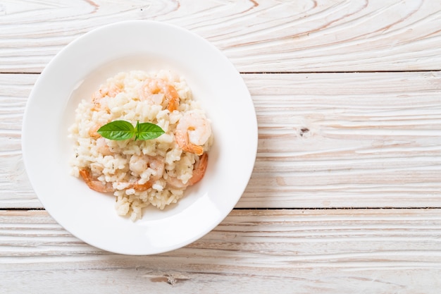 risotto italiano con camarones