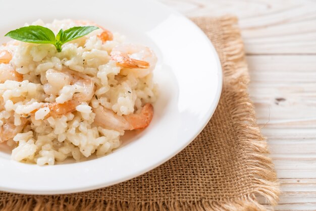 risotto italiano con camarones