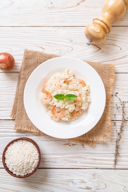 risotto italiano con camarones