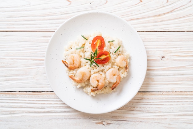 risotto italiano con camarones