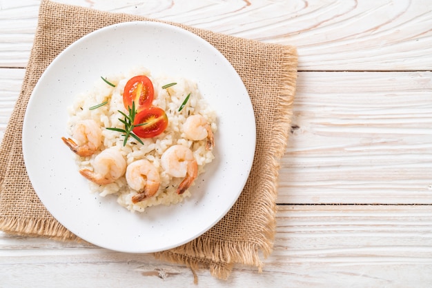 risotto italiano con camarones