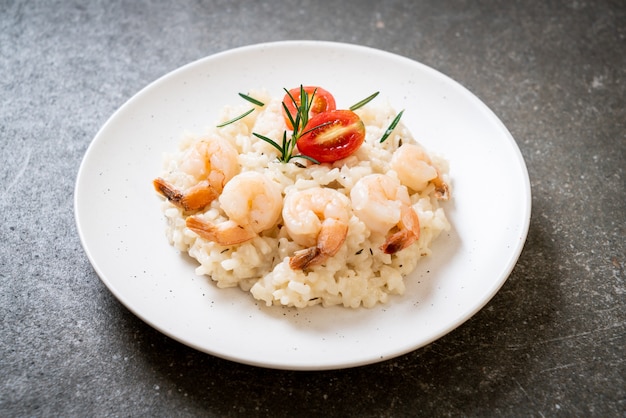 risotto italiano con camarones