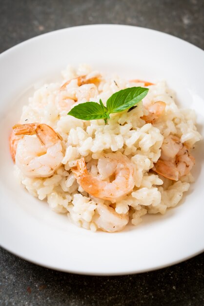 risotto italiano con camarones