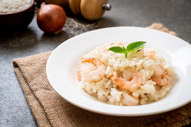 risotto italiano con camarones