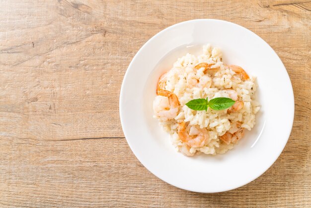 risotto italiano con camarones