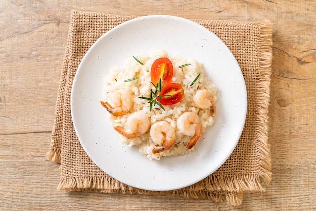 risotto italiano con camarones