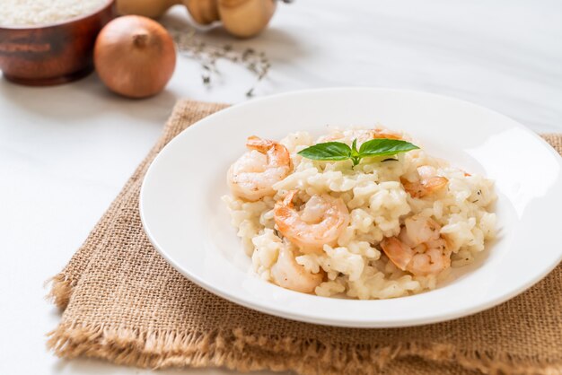 risotto italiano con camarones