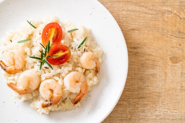 risotto italiano con camarones