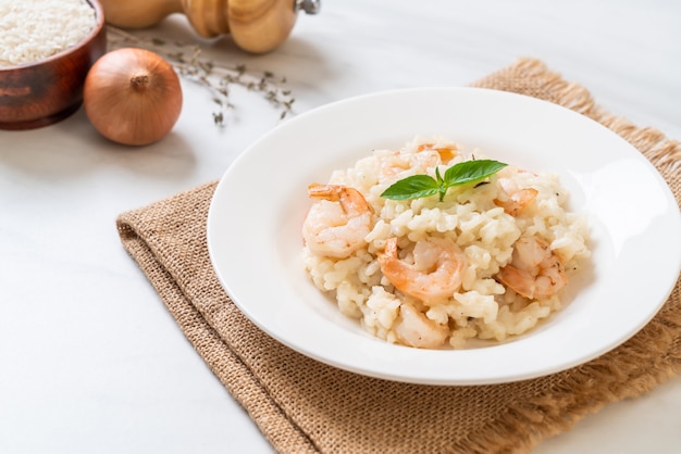 risotto italiano con camarones